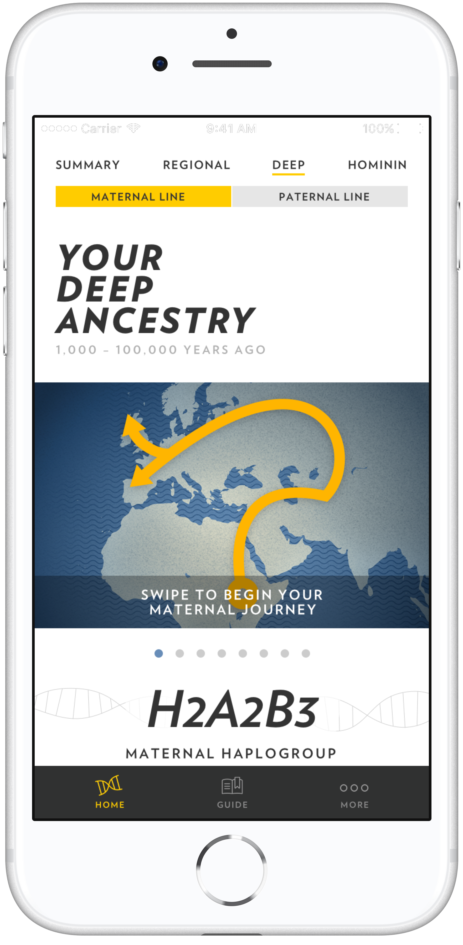 National Geographic ancestry map screen